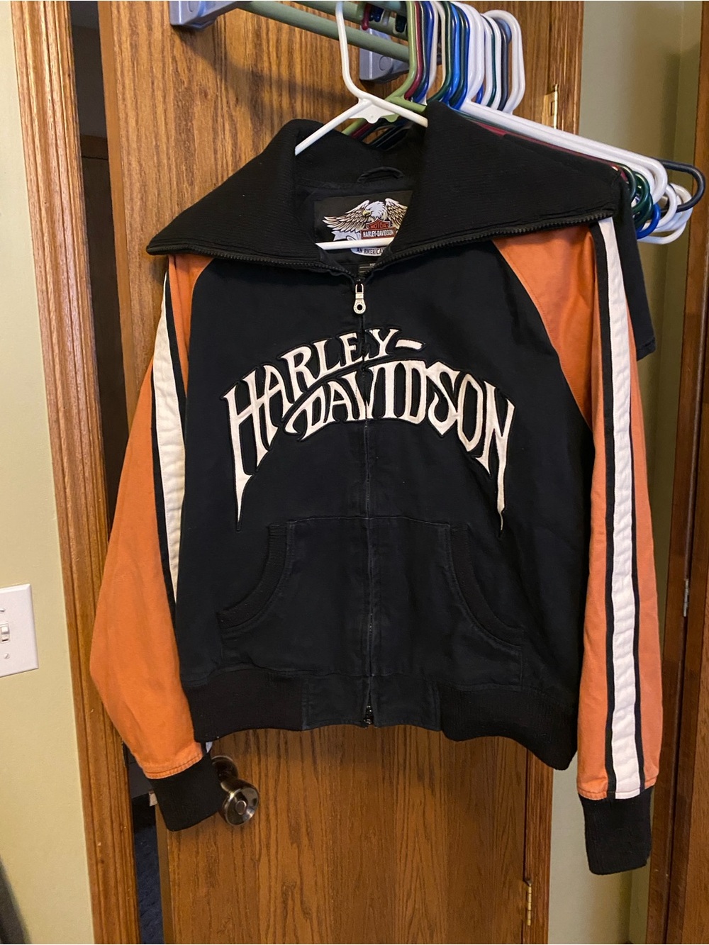 Harley-Davidson Black, Orange & White Racing Zip Jacket